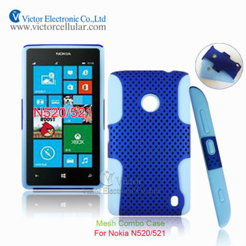 China Factory PC Silicon Mesh Combo case for Nokia Lumia 521 for metro pcs