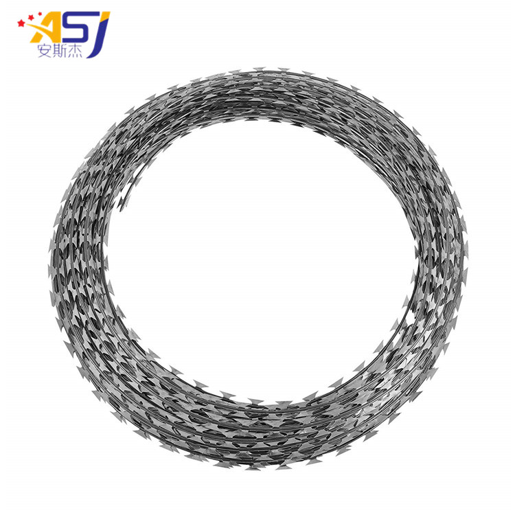 Hot dip galvanized razor wire blade fencing coils