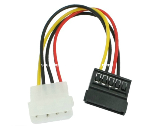 4pin Male to 15pin Female SATA Power Cable Assembly (JHSA06)