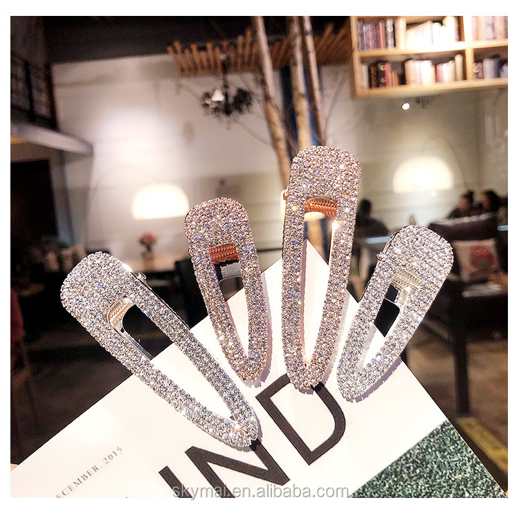 INS fashionable rhinestone letter hair clip rhinestone hair pin fancy crystal hair pins