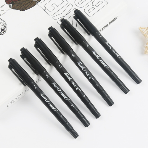 0.8mm / 2.0mm Black Dual Head Black Marker Art Supplies Drawing Markers School Office Supplies