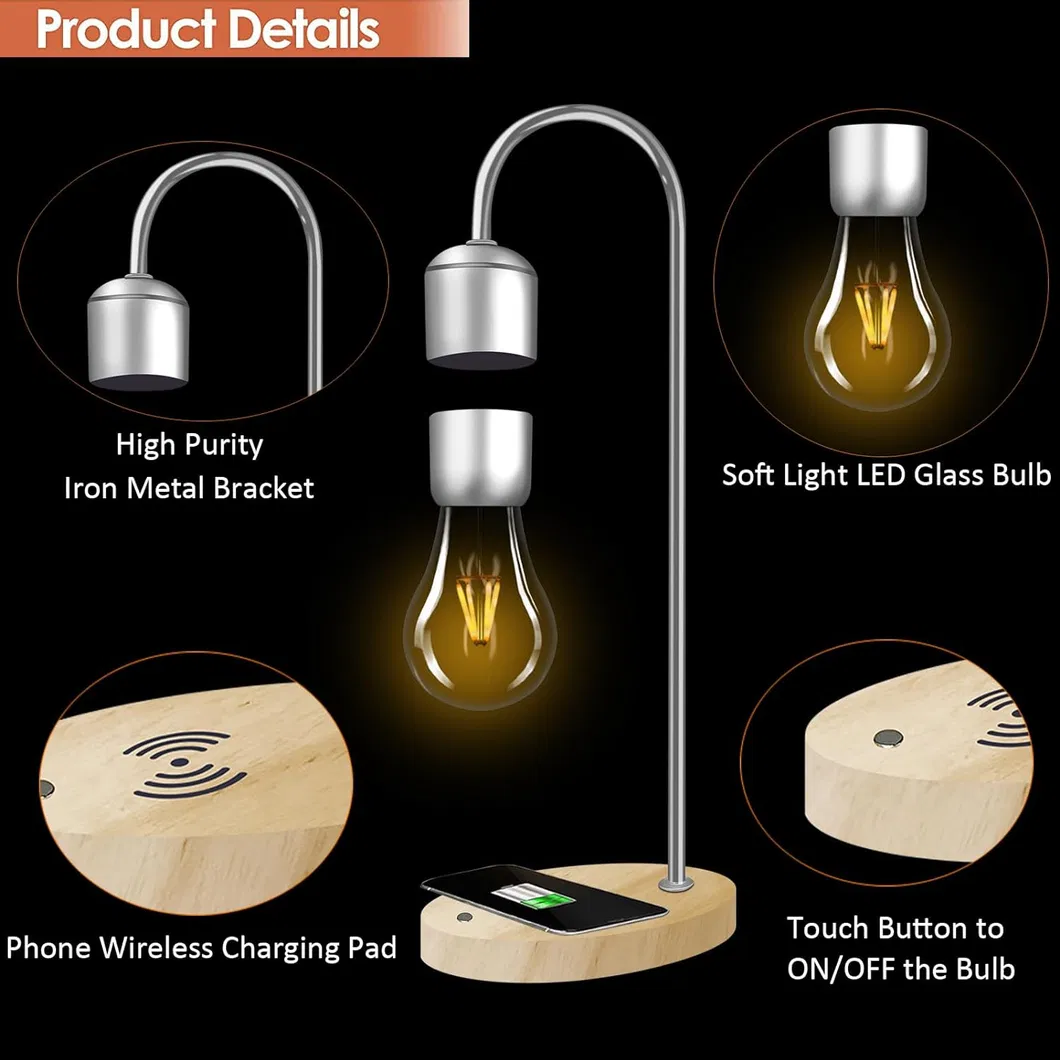 Stylish Magnetic Levitation LED Table Lamp with Wireless Charging