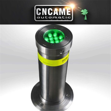 Automatic retractable hydraulic & electric stainless steelrising waring LED light traffic safety bollards