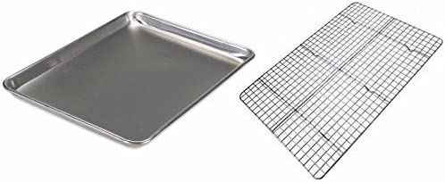 Brise vue barbecue Grill Baking Sheet with Wire Rack Set - Single Set w/ Half Sheet Pan & Stainless Steel Oven Rack for Cooking