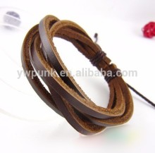 handmade leather bangles braided cuff bracelet men's bracelets