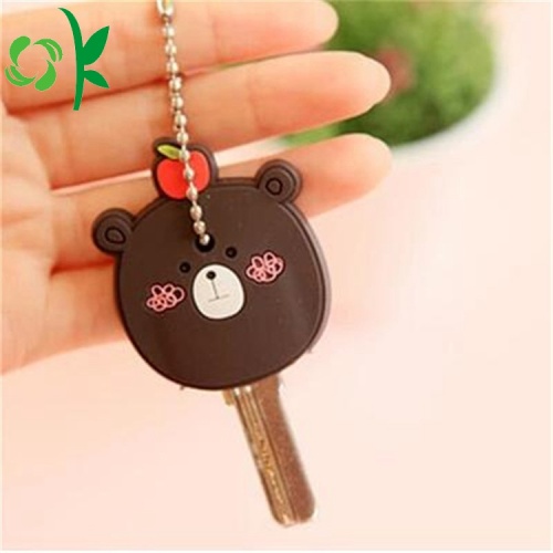 Phim hoạt hình Silicone Cover chính dễ thương động vật Key Holder