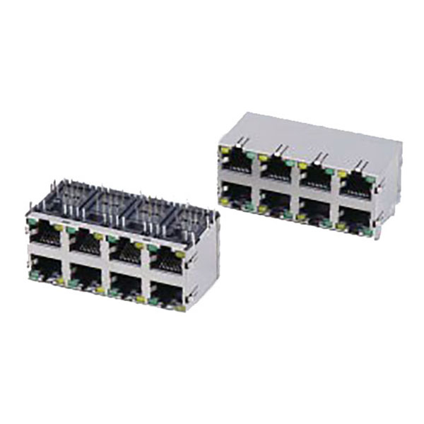 Kemasukan Side RJ45 2x4p dengan LED & EMI