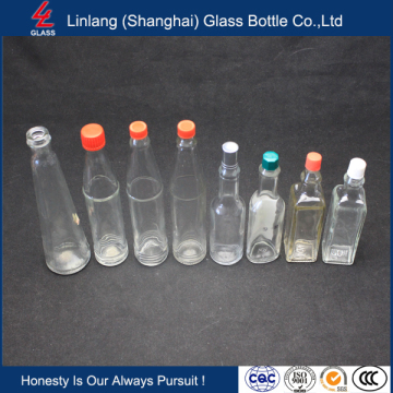 5oz 150ml Clear Glass Soy Sauce Bottles with red cap