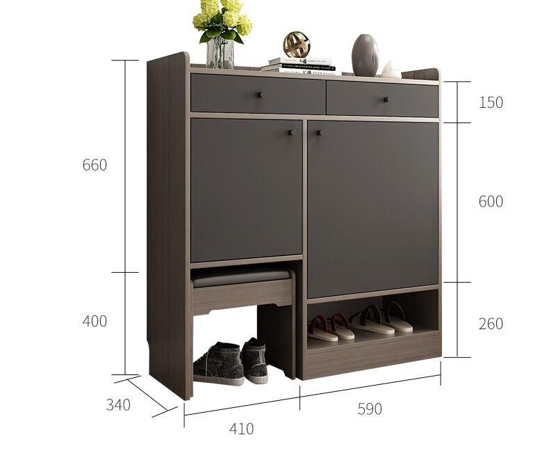 Modern Wooden Shoe Cabinet With Storage