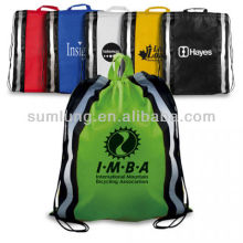 Non Woven Drawstring Bag With Reflective Stripes