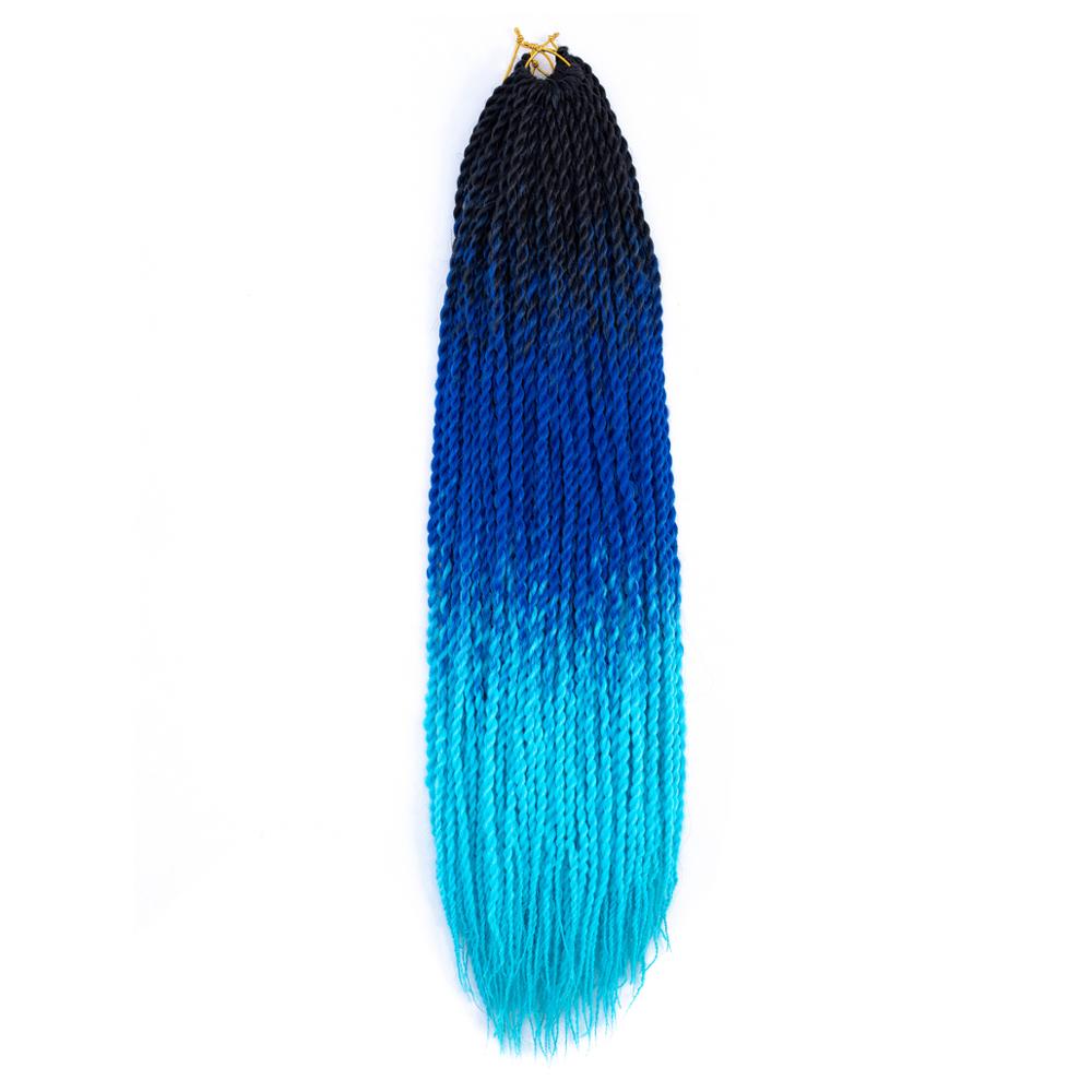 MYZYR Ombre Senegalese Twist Hair Crochet Braids 20 Inch Synthetic Braiding Hair for Women Grey,blue,pink,bro Synthetic Fibres