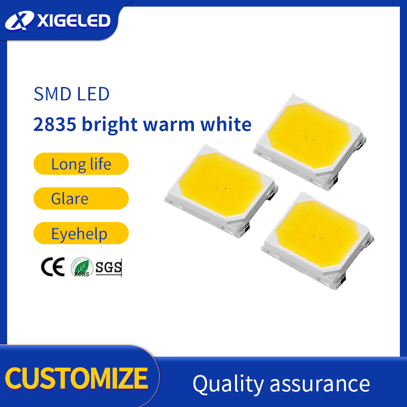 SMD LED2835 حبات المصباح تسليط الضوء على توهج أبيض دافئ