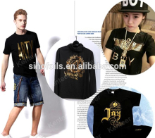 Textile foil with metallic effect