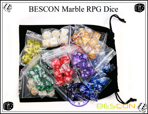 BESCON Marble RPG Dice Set-12 BESCON Marble RPG Dice Set-12