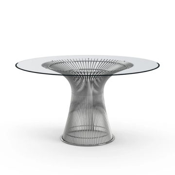 Modern Round Glass Warren Platner Dining Table Replica