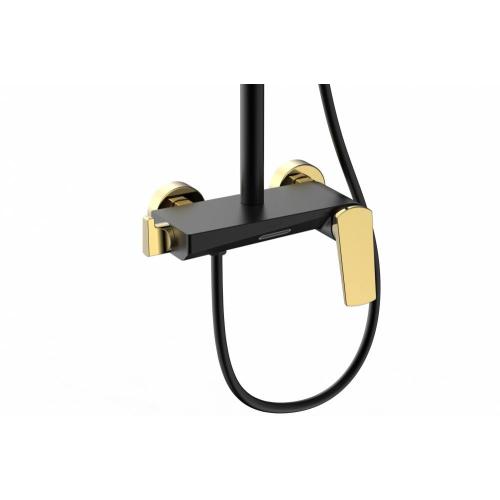 Solid Brass Modern Design Concealed Matt Black Brass Shower Faucet Mixer Tap