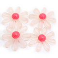 Transparent Pink Major Mini Cute Flower Shaped Resin Cabochon For Girls Garment Hair Accessories Beads Charms