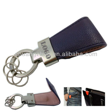 Genuine leather magnetic purse key holder with logo