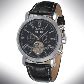 Tourbillon Mens Mineral Glass Wrist Watch Customized