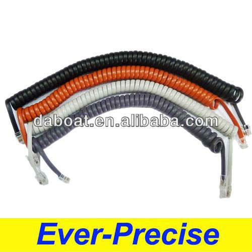 4 core phone coiled cord telephone cable