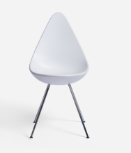 Modern raindrop shape plastic chair iron base