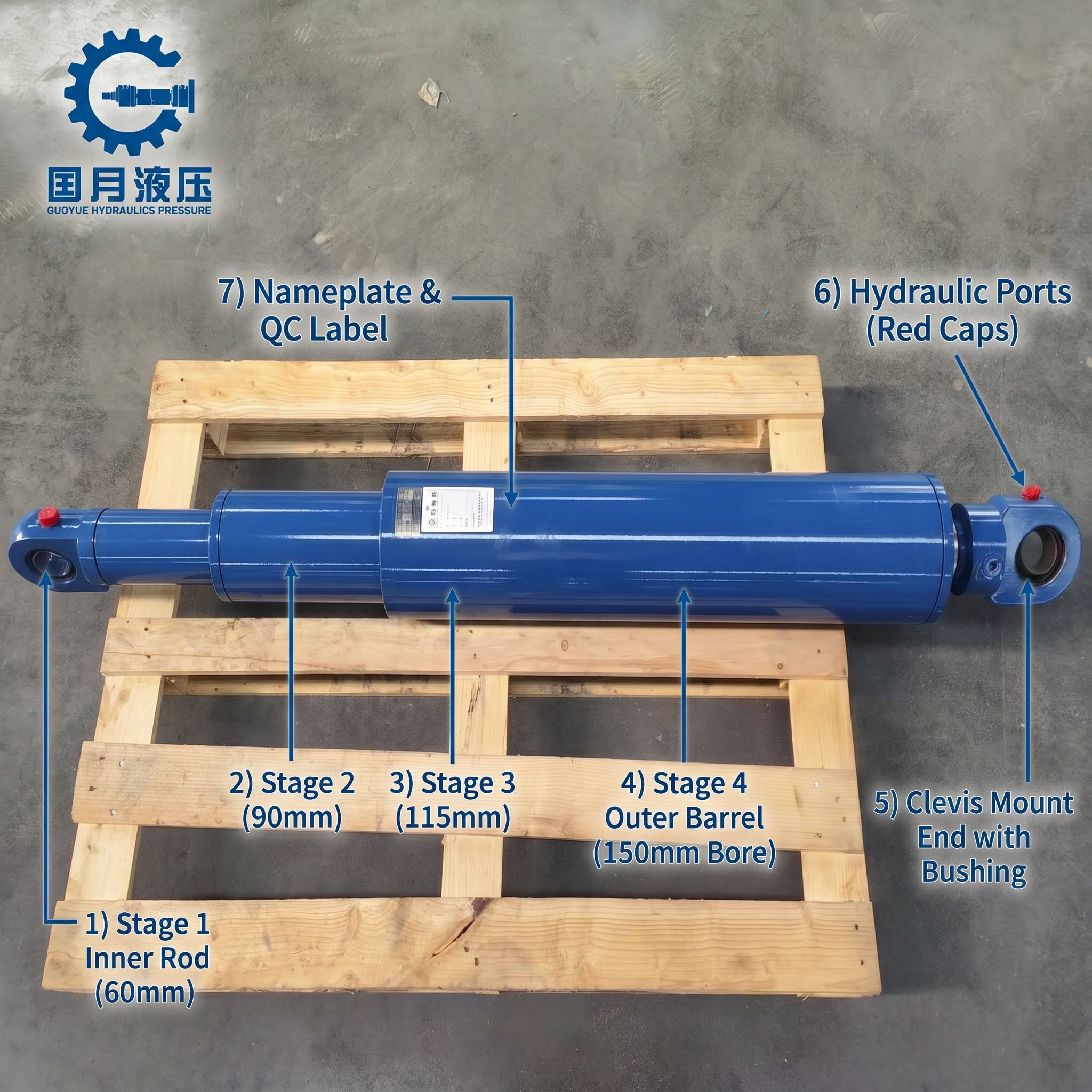 Four stage oil cylinder Four stage oil cylinder