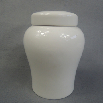 Pet application white glazing ceramic pet urns