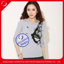 Custom hot selling summer top cotton women tshirt