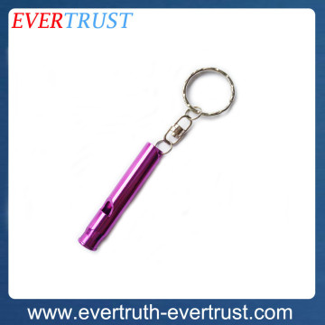 promotional custom survival metal whistle keychain
