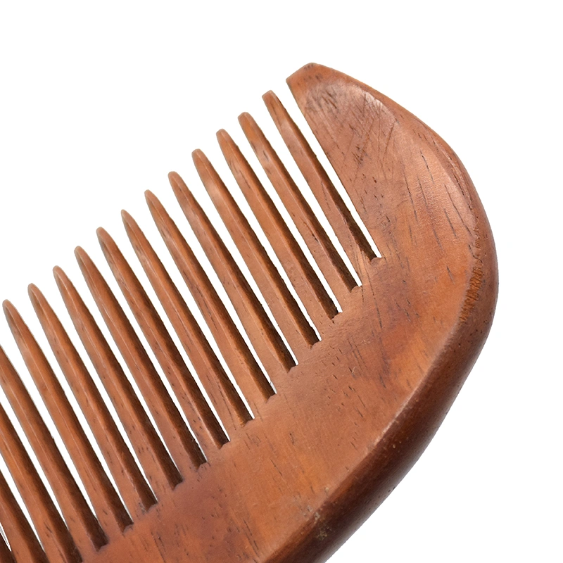 Wholesale Promotional Hair Comb Natural Peach Wood Beard Comb Customized Logo for Salon Travel