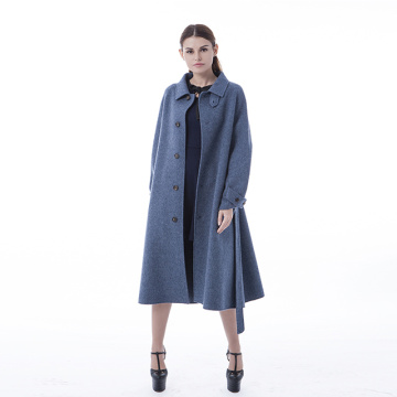 Damp ink blue cashmere coat