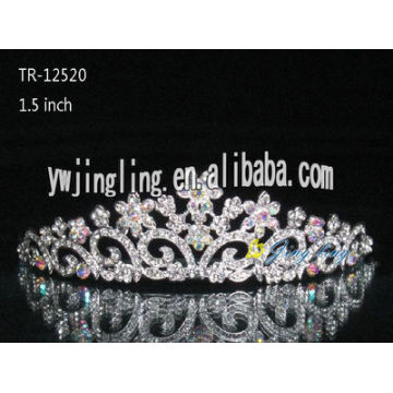 Tiara de flor de coronas de diamantes de imitación TR-12520