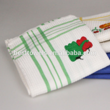 waffle kitchen towel with embroidery