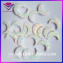 Popular Moon Shape Mexican White Color Opal Synthetic Stone