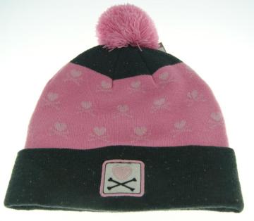 Ladies Jacquard Beanie Hat with Embroidery Patch