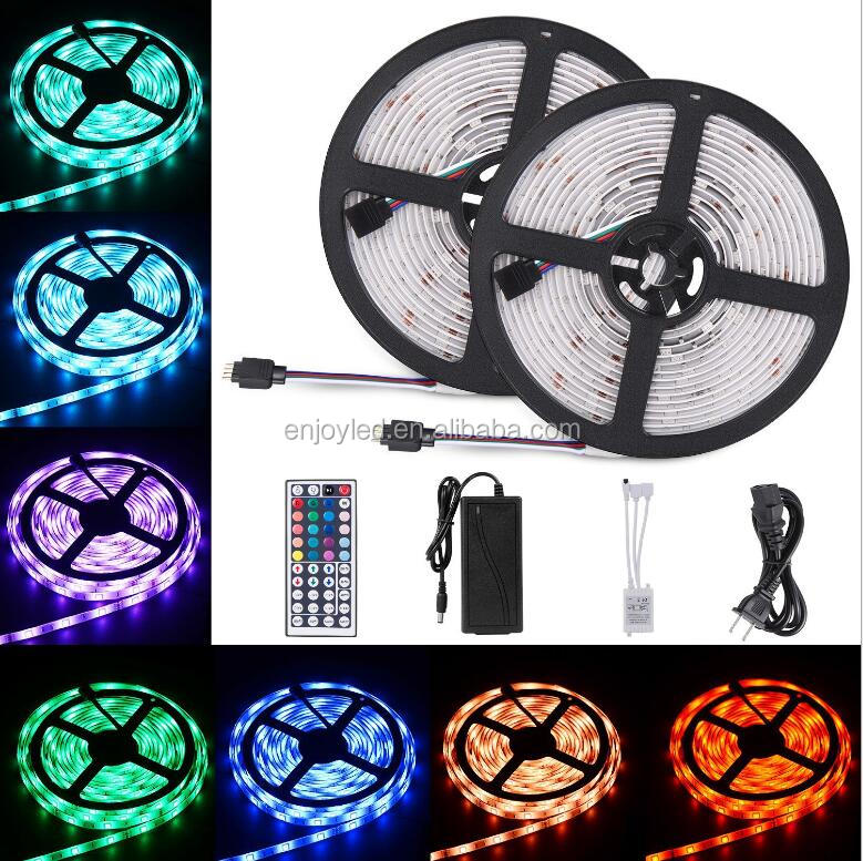 Amazon popular 10 meter waterproof 12V low voltage 5050RGB light with 44 key infrared controller LED set