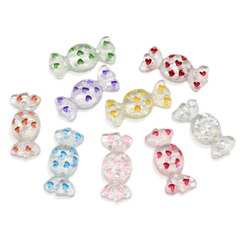 Niedliche Flatback Sweet Candy Romantisches Herz Harz Charms Cabochon Schleim Diy Füller Handwerk Haarnadel Ornament Zubehör Schmuck Deko