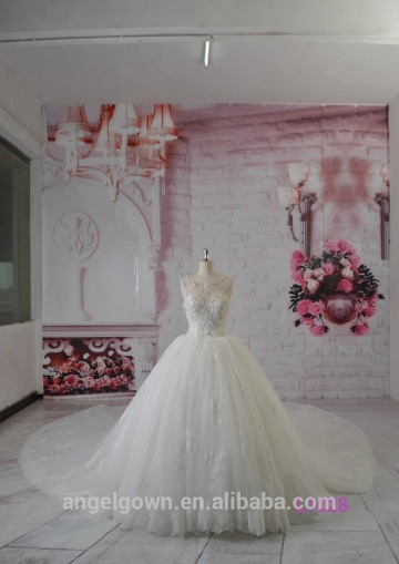 2016 guangzhou alibaba luxury heavily beaded beading long train puffy tulle ball gowns
