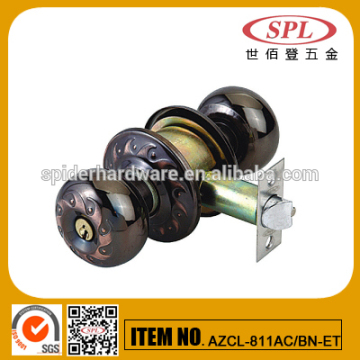 door lock cylinder with knob , knob door lock , cylindrical knob lock