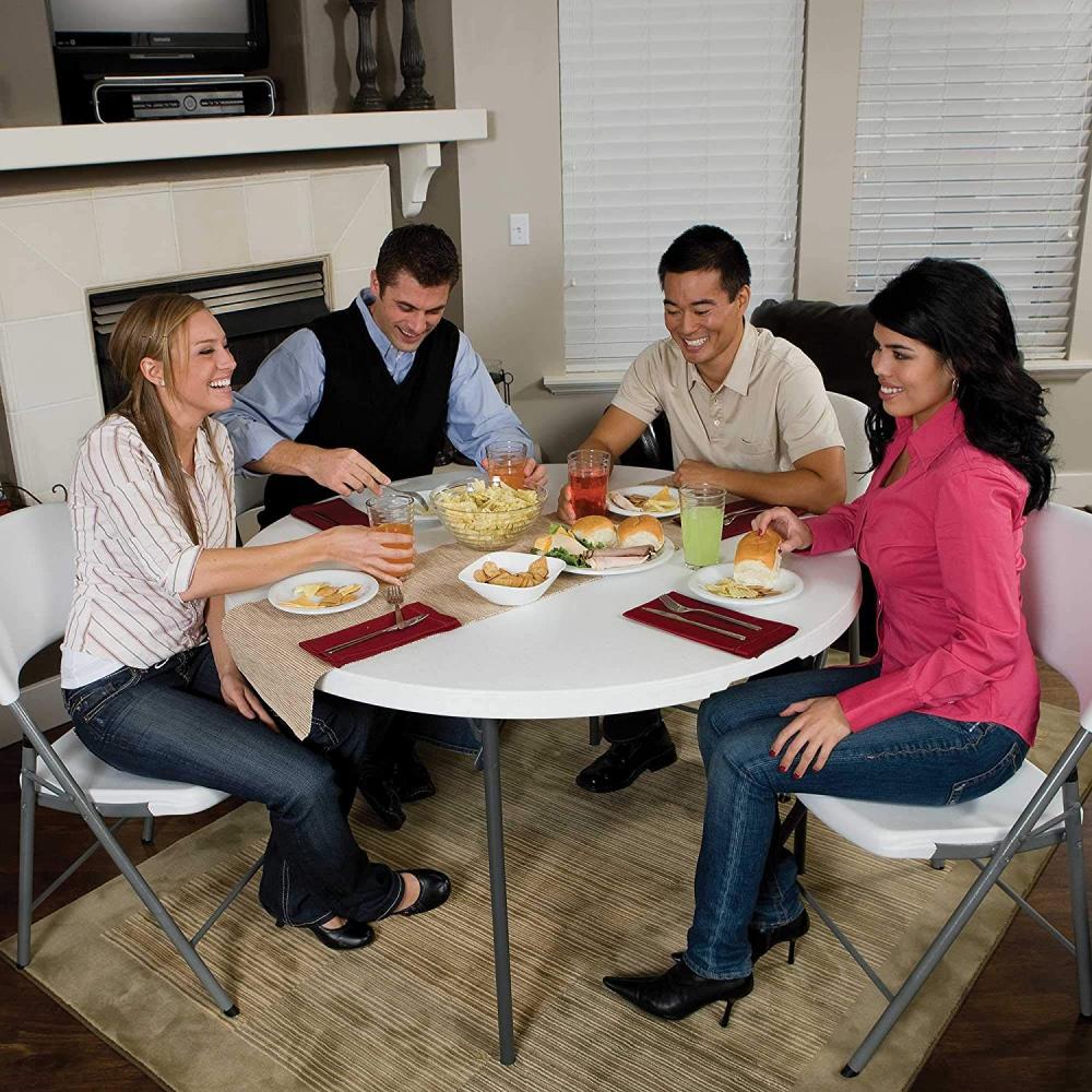 white round folding table