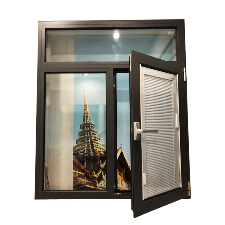 European standards thermal break double laminated glazed swing opening casement window hopo aluminum window