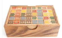 double 15 color dot wood domino game