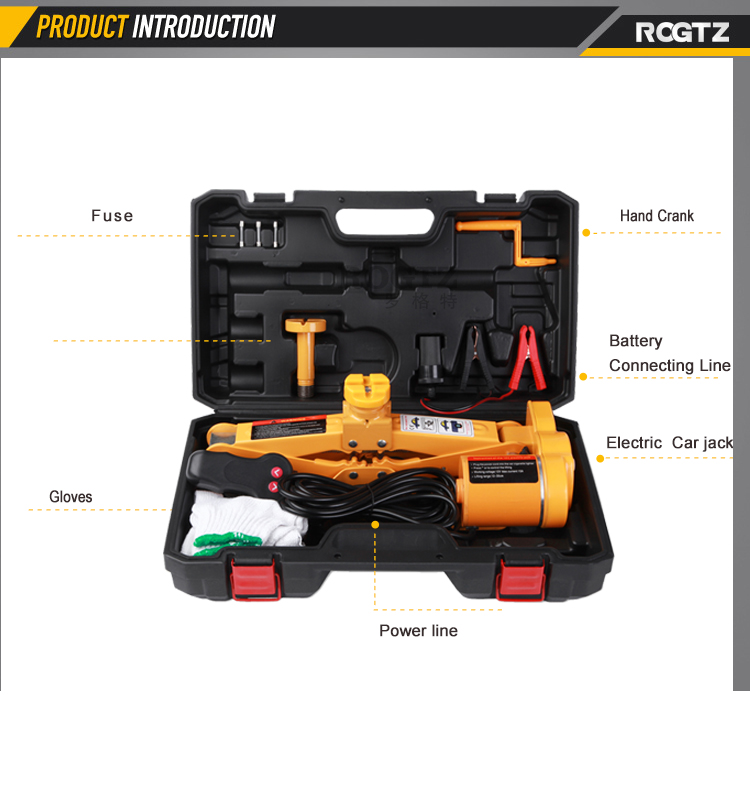 Hot Sale ROGTZ CE ISO Manufacturer Mobile Automatic 3T 12V High Lift Durable Electric Screw Scissor Car Jack for Quick Repair