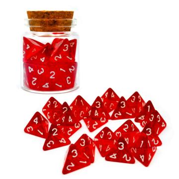 Transparent rote D4 -Würfel 20 -pcs -Heilungspottenflasche, 20pcs D4 D4 -Potion Dungeons und Drachenzubehör für die Standardgröße.