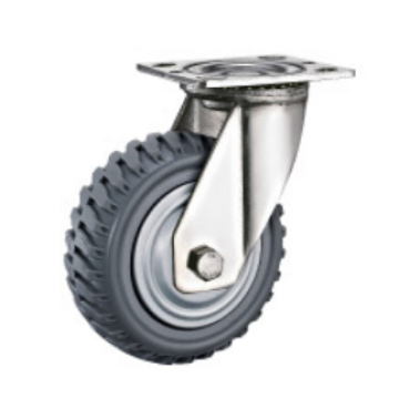 4 &quot;Geen remplaat van de rem enkele kogellagervorm op PU + IJzeren kern (rond loopvlak) Heavy Duty 304 SS Caster Wheels