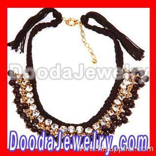 Fashion Ladies Costume Jewelry Crystal Beaded String Necklace Wholesale 