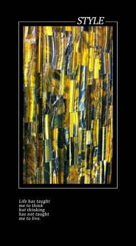 Yellow and blue tiger eye stone block