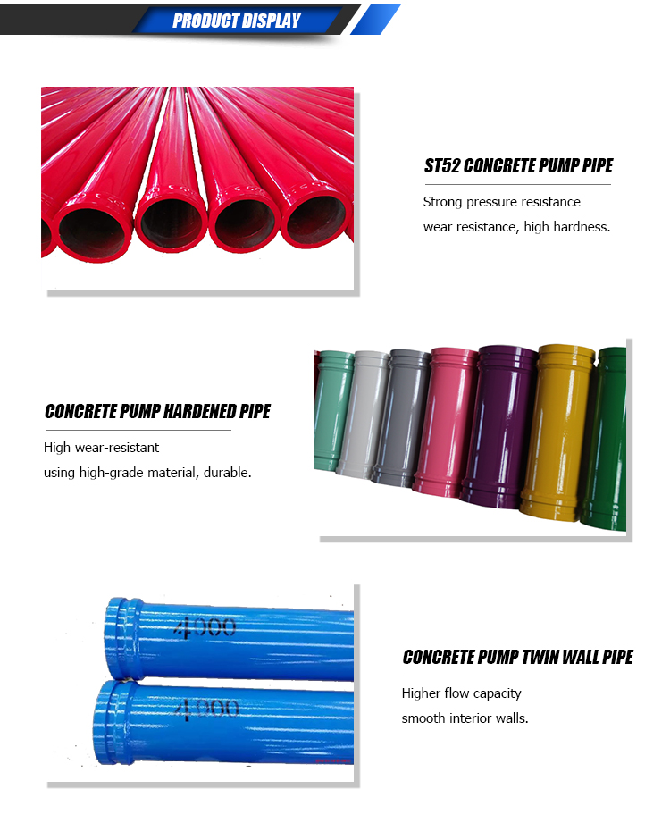 High quality wear resistant twin wall concrete pump pipe