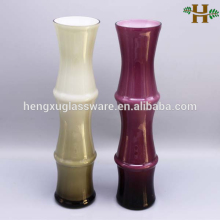 Handmade Mouth Blown Bamboo Shape Glass Flower Vase