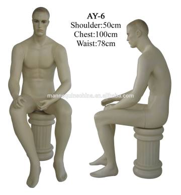 lifelike male sitting mannequin